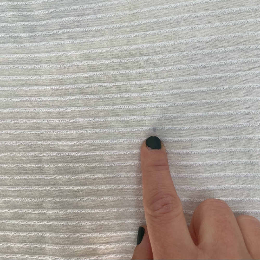 Marine Layer "Lydia" Textured White Cream Stripe Cropped Tank - Picture 11 of 16